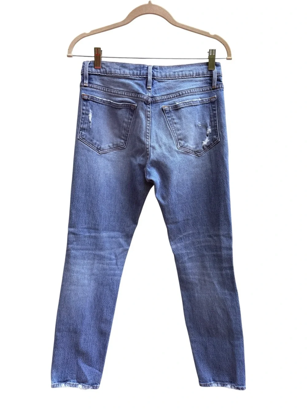 FRAME Le Boy Distressed Boyfriend Jeans Size 27 Medium Wash Denim